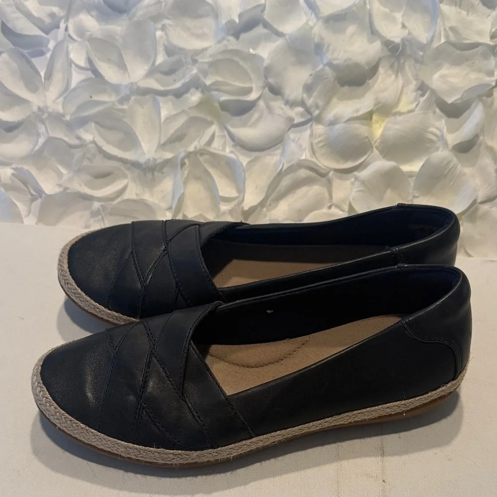 Clarks Black Espadrille Women's Shoes